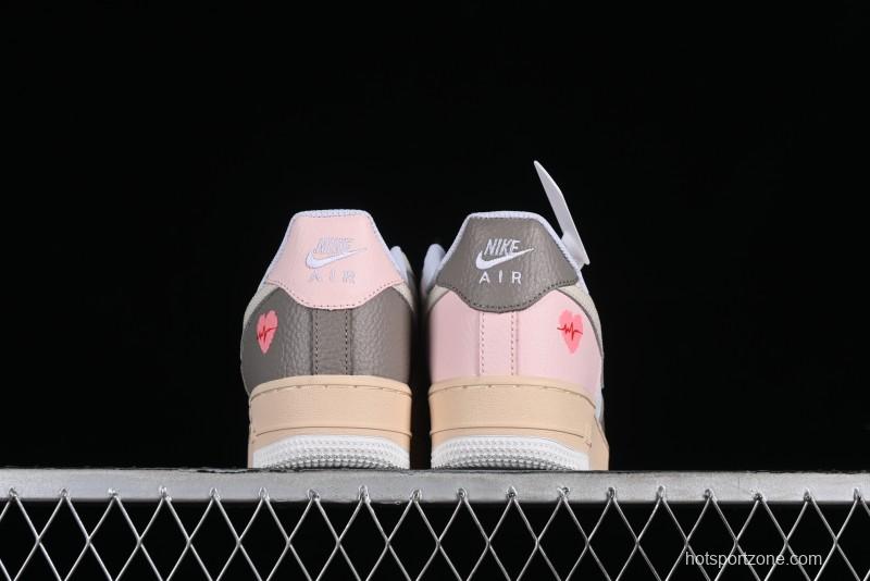 Nike Air Force 1 '07 Low Valentine's Day Limited Edition EKG Heartbeat Double Heart Design Casual Sneakers - TY0301-222