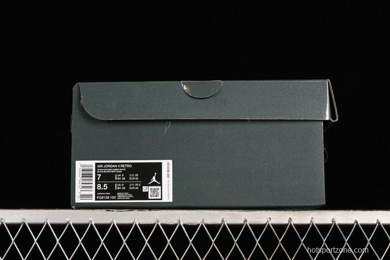 Nike Air Jordan 4 Retro Sneakers with Oxidized Green Accents and Visible Air Cushion - AQ8138-103