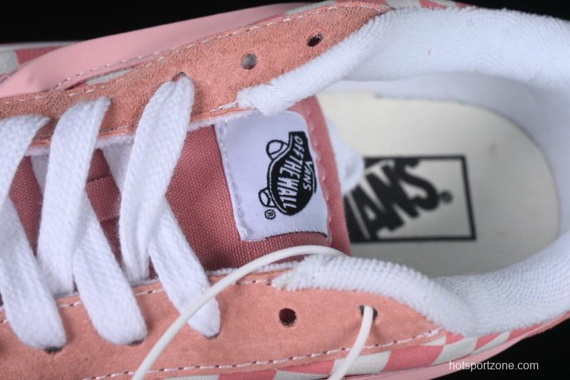 Vans Knu Skool Low Top Comfortable Slip Resistant Wear Resistant Casual Sneakers in Pink Checker - VN0009QCREV
