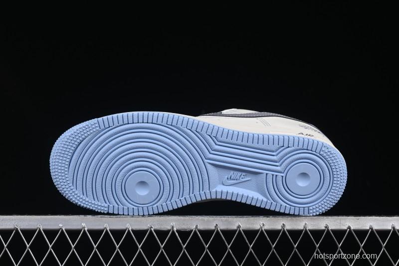 Nike Air Force 1 '07 Low Stussy Collaboration Light Grey Blue Sole Low-Top Casual Sneakers - XS1958-517