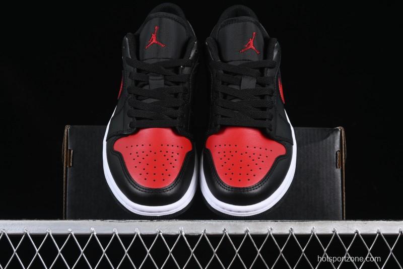 Nike Air Jordan 1 Low AJ1 Red Black Low Top Casual Sneakers - 553558-067