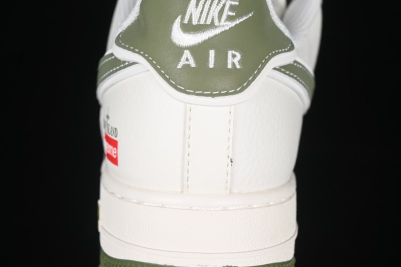 Nike Air Force 1 '07 Low Stone Island x Supreme Collaboration Beige Green Swoosh Low-Top Casual Sneakers - BB1616-301