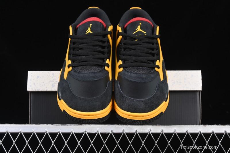 Nike Air Jordan 4 Remastered Retro Sneakers in White Green with Gum Sole - FQ7939-007