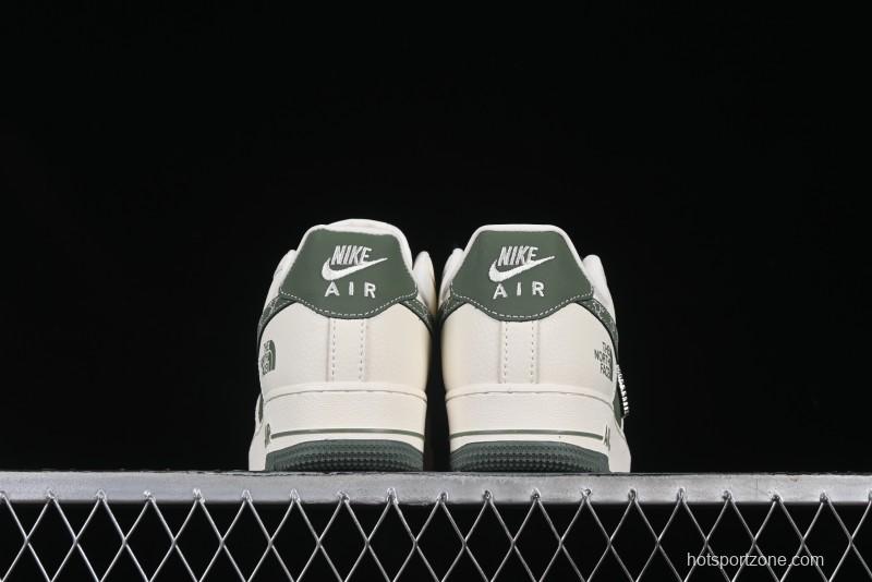 Nike Air Force 1 '07 Low The North Face Collaboration Beige Green Mini Swoosh Casual Sneakers - KK1988-043