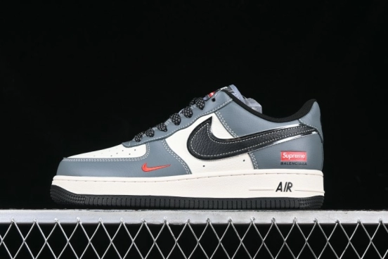 Nike Air Force 1 '07 Low Supreme Collaboration Sneakers in Blue Grey - XZ6188-385