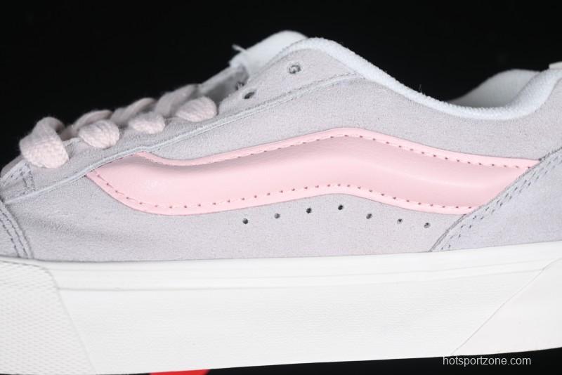 Vans Knu Skool Low-Top Retro Casual Vulcanized Sneakers in Off-White Pink - VN0009QPNK