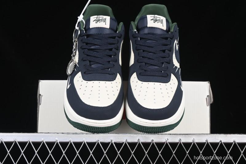 Nike Air Force 1 '07 Low Stussy Collaboration Explosive Blue Low-Top Casual Sneakers - KK1988-040