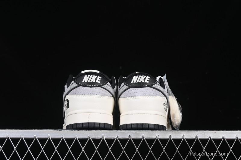 Nike SB Dunk Low The North Face x CDG Triple Collaboration Black Letter Grey Swoosh Anniversary Custom Low-Top Casual Skate Shoes - DM6868-029