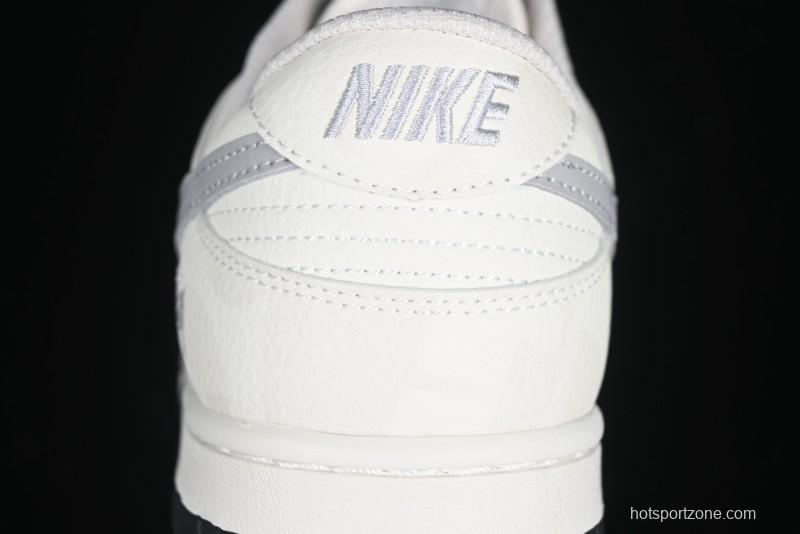 Nike SB Dunk Low Stussy Collaboration Barcode Embroidery Grey Hook Anniversary Custom Low-Top Casual Skate Shoes - DJ2024-054