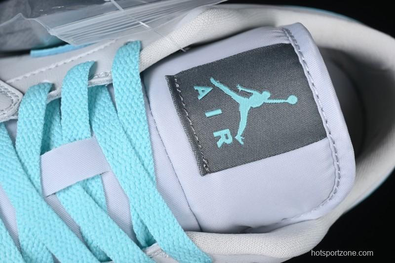 Nike Air Jordan 1 Low AJ1 Patent Leather Grey Green Casual Sneakers - HQ3599-025