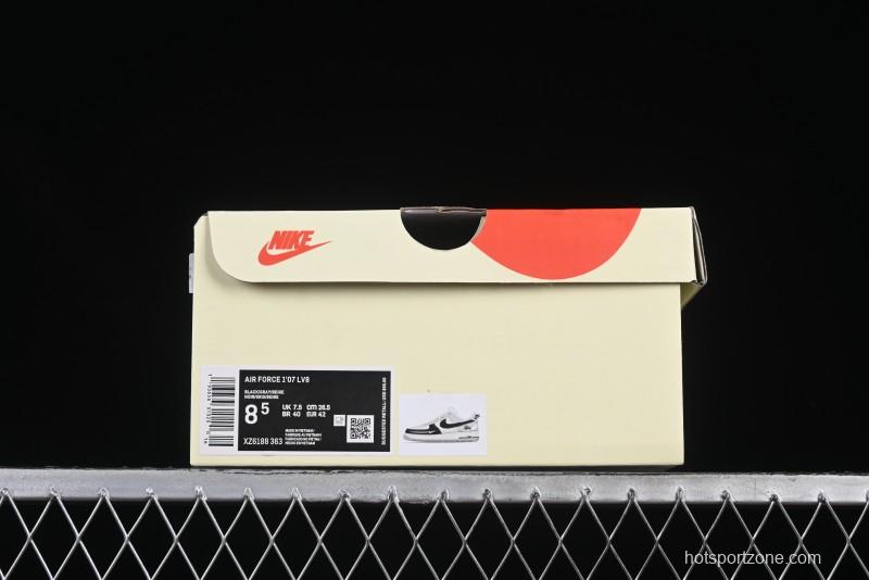 Nike Air Force 1 '07 Low Stussy Collaboration Black Grey Patchwork Low-Top Casual Sneakers - XZ6188-363