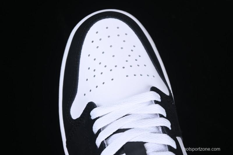 Nike Air Jordan 1 Low Retro Casual Sneakers with Black Swoosh - HF3148-106