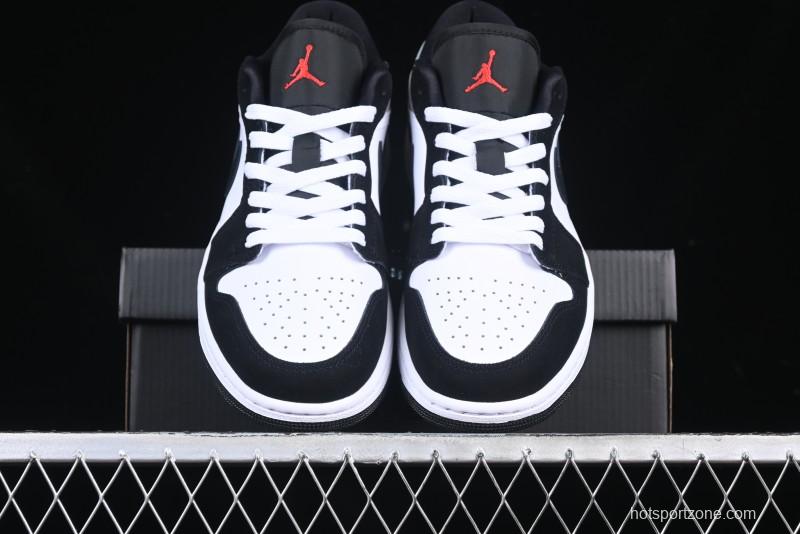 Nike Air Jordan 1 Low Retro Casual Sneakers with Black Swoosh - HF3148-106