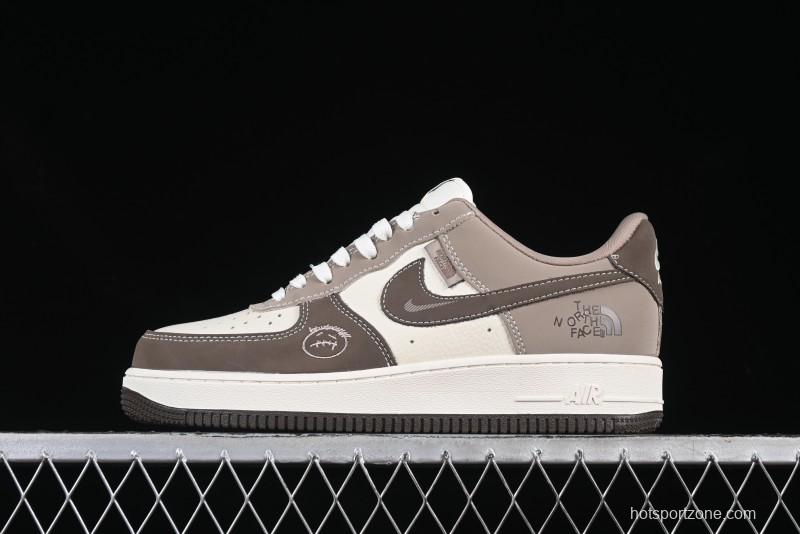 Nike Air Force 1 '07 Low The North Face Collaboration Light Brown Ghost Face Casual Sneakers - KK1988-065