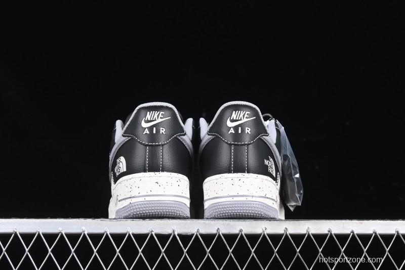 Nike Air Force 1 '07 Low The North Face Collaboration Black Grey Double Swoosh Casual Sneakers - DM6688-020