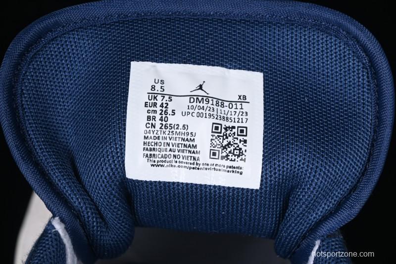 Nike Air Jordan 1 Low AJ1 The North Face Collaboration - Grey Pigskin Blue Sole Retro Basketball Shoes DM9188-011