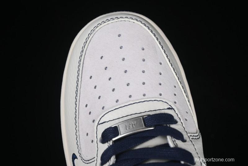 Nike Air Force 1 '07 Low Supreme Collaboration Navy Blue Line Low-Top Casual Sneakers - XZ6188-019