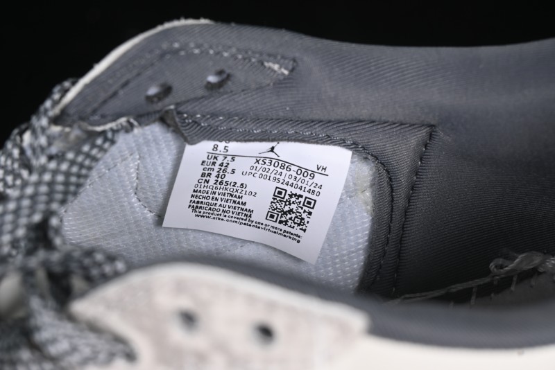 Nike Travis Scott x Fragment Design x Air Jordan 1 Low OG SP AJ1 Snake Year Limited Grey Snake Scale with Grey Swoosh Low-top Casual Sneakers - XS3086-009