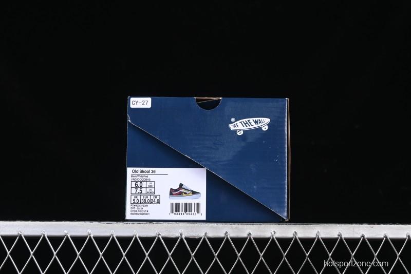 Vans Old Skool Flame Red Low-Top Casual Skate Shoes - VN000CQDBA5