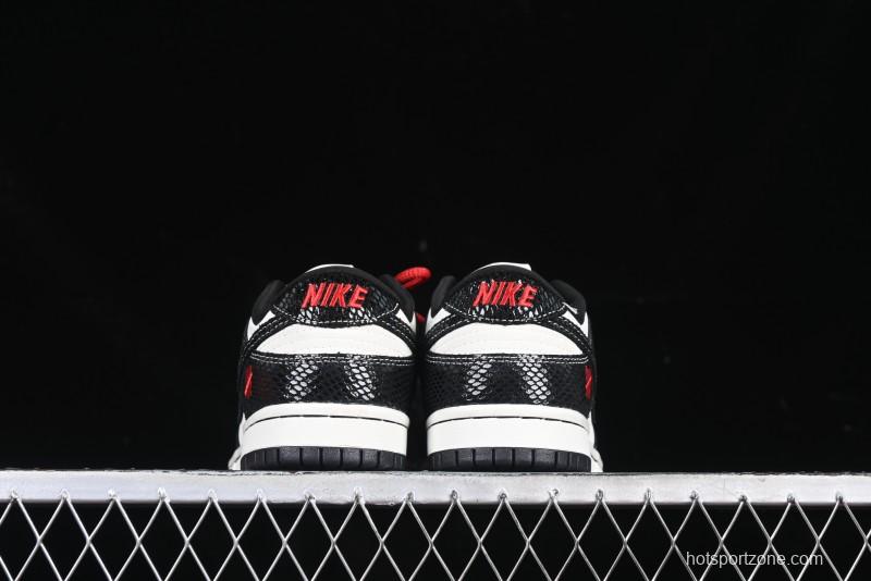 Nike SB Dunk Low UN Collaboration Year of the Snake Limited Edition Dual-Tone Black Snake Anniversary Custom Low-Top Casual Skate Shoes - AG3702-853