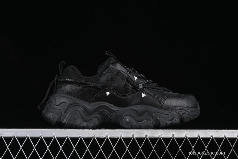 Fila Fusion Retro Mars Running Shoes with Lace-Up Design and Cushioned Sole - F12W422103FBK