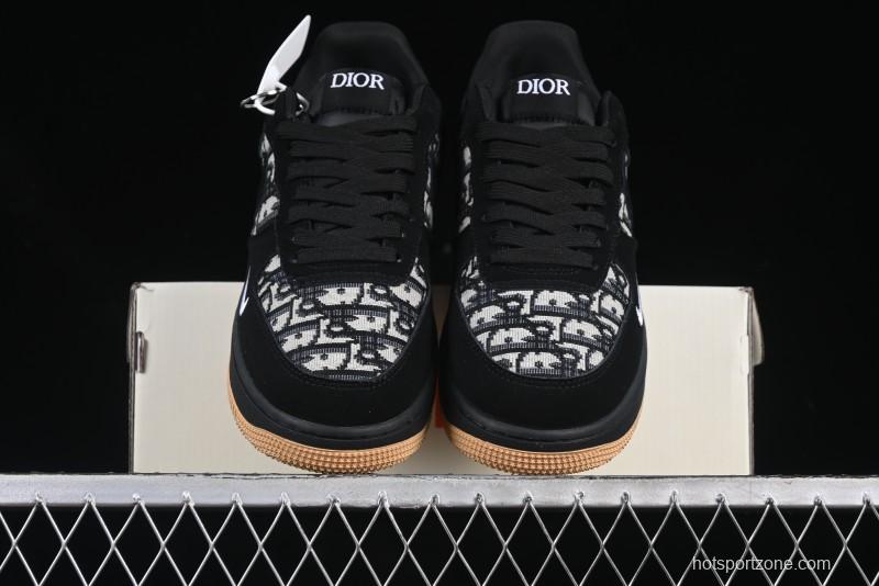 Nike Air Force 1 '07 Low Dior Collaboration Black Gum Knit Casual Sneakers - KK1988-058
