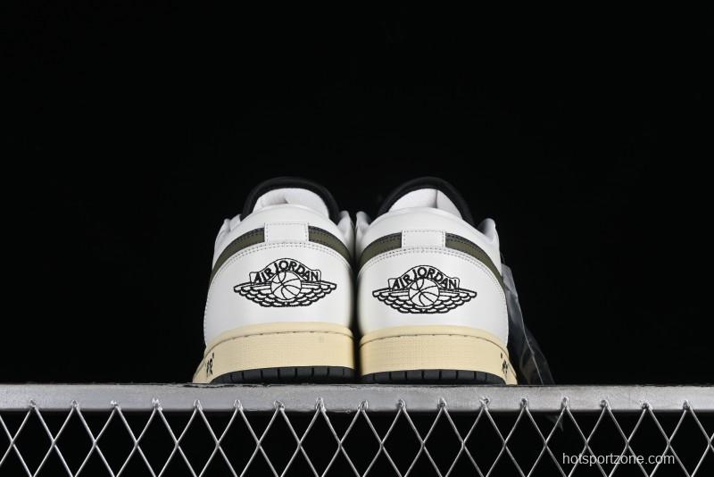 Nike Air Jordan 1 Low AJ1 Custom Black Green Low-Top Culture Casual Sneakers - DC0774-001