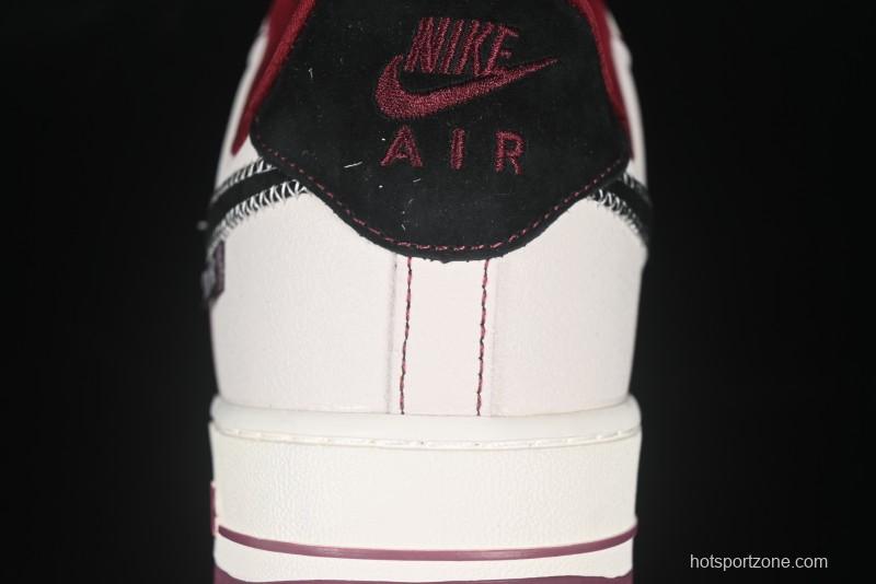 Nike Air Force 1 '07 Low Dior Collaboration Burgundy Low-Top Casual Sneakers - KK1988-046