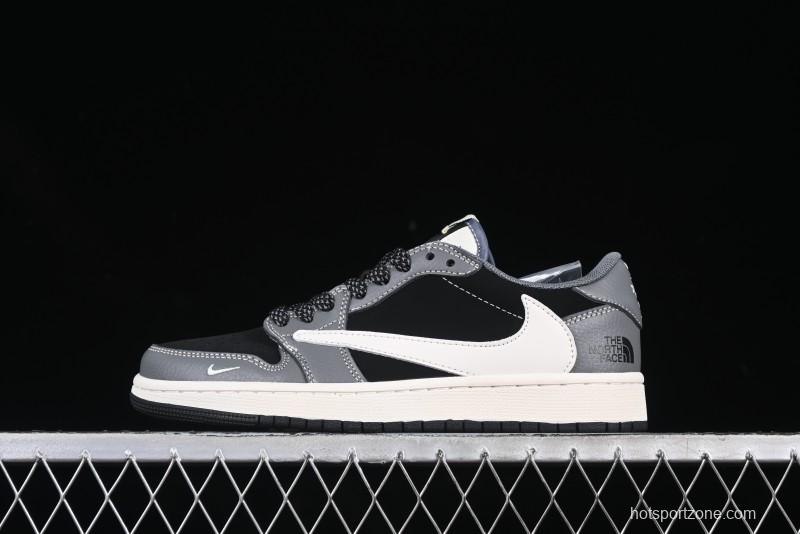 Nike Air Jordan 1 Low OG SP AJ1 The North Face Collaboration Night Black Grey Low Top Casual Sneakers - XS6089-513