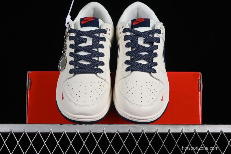 Nike Supreme x SB Dunk Low Balenciaga Collaboration - Off White Blue Canvas Anniversary High-End Custom Low-Top Casual Sneakers - XX2025-310