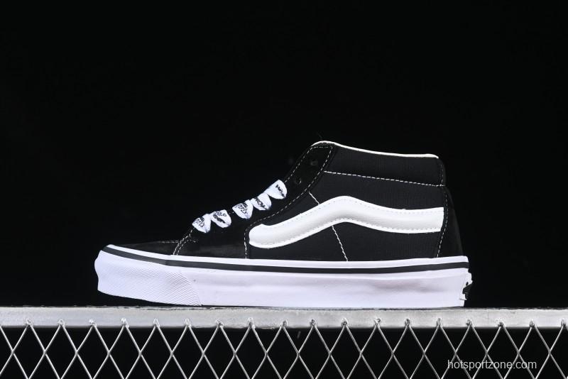 Vans HommeGirls x Vans Sk8-Mid Fashion Casual Mid-Top Canvas Sneakers with Bold Side Stripes - VN000NBNCJK