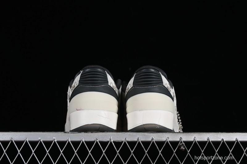 Nike Air Jordan 2 Retro AJ2 Low Top Basketball Shoes with Phoenix Embroidery Dragon Year Limited Edition - FJ5736-100