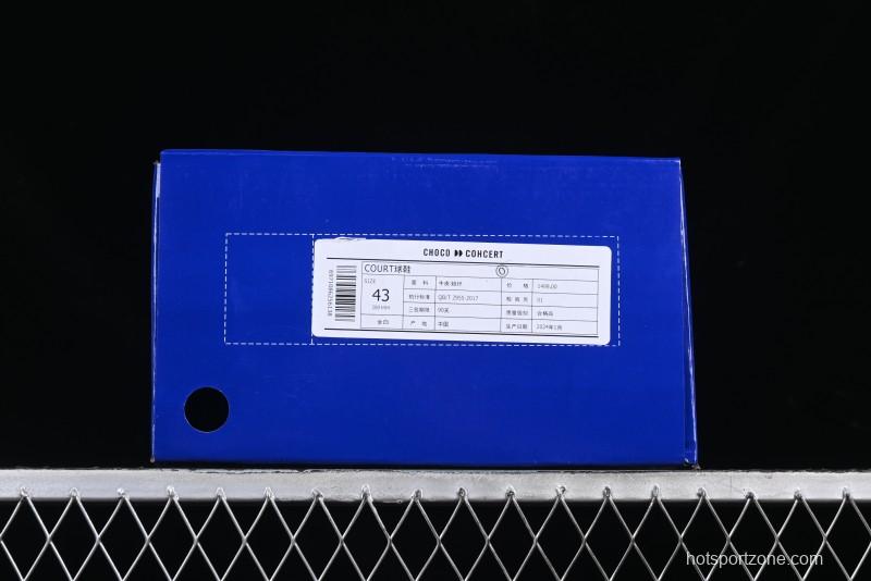 Choco Concert Leather Round Square Asymmetrical Fashion Sneakers White - AJE5