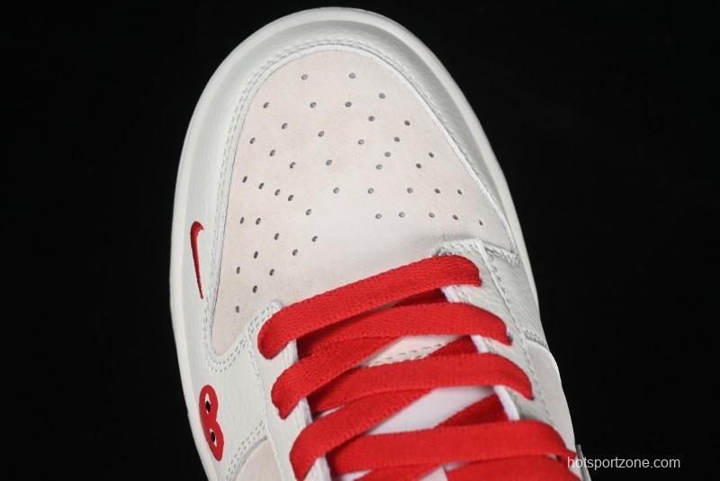 Nike SB Dunk Low Comme des Garcons Play Heart White Anniversary Custom Low-Top Casual Skate Shoes - DJ2024-052