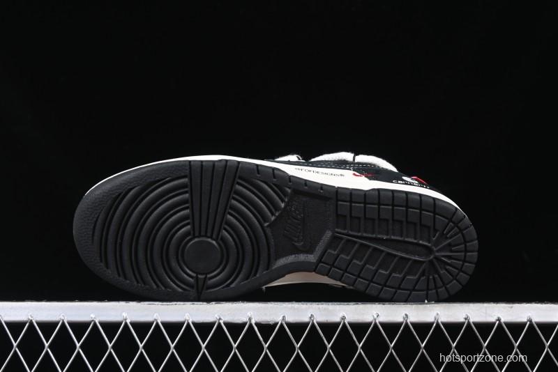 Nike SB Dunk Low Carhartt x Supreme Collaboration - Strap Black Hook Anniversary High-End Custom Low-Top Casual Skate Shoes - YX5066-237