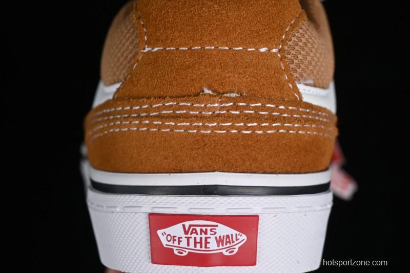 Vans Caldrone Classic American Retro Skate Shoes in Brown Orange - VN000CXZ1OU