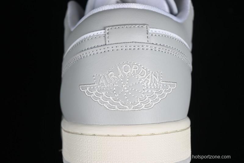 Nike Air Jordan 1 Low AJ1 White Grey Low-Top Lifestyle Basketball Shoes - DC0774-103