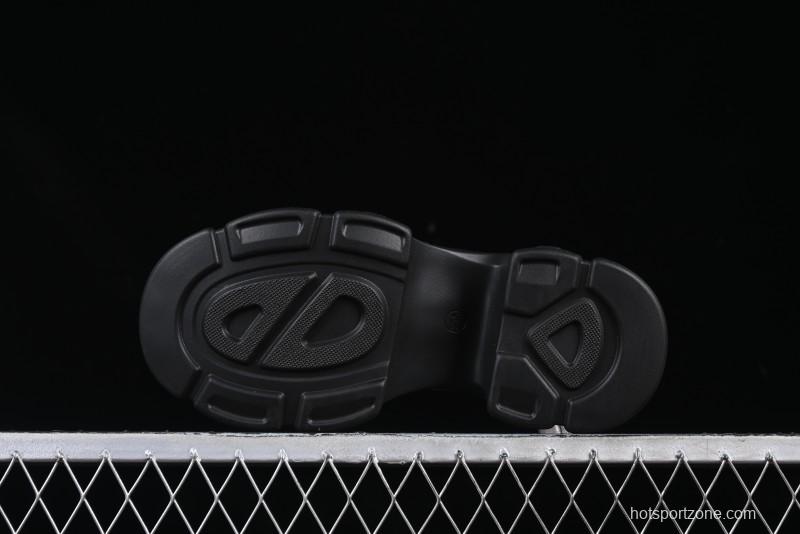 Black Patent Chunky Platform Loafers with Metal Embellishments