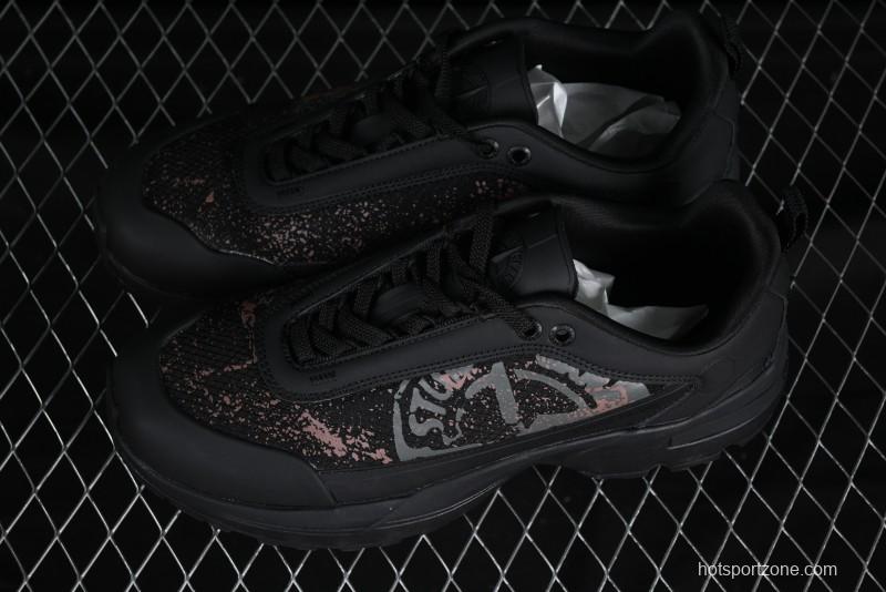 Stone Island Grime Panelled Low-Top Lifestyle Sneakers in Dark Brown - 79FWS0303