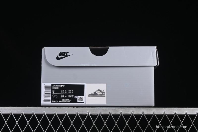 Nike Air Force 1'07 Low Silver Wing Panda Casual Sneakers with Strap - ZH0316-064