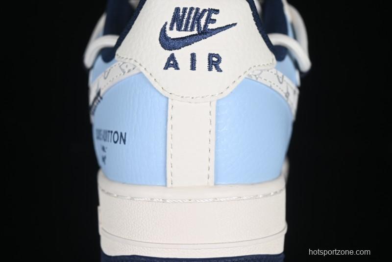 Nike Air Force 1'07 Low LV Collaboration University Blue Drawstring Casual Sneakers - DM6868-058