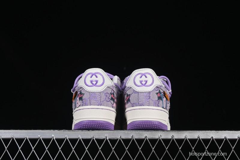 Nike Air Force 1'07 Low "Purple Star" Custom Casual Sneakers - BD7700-220