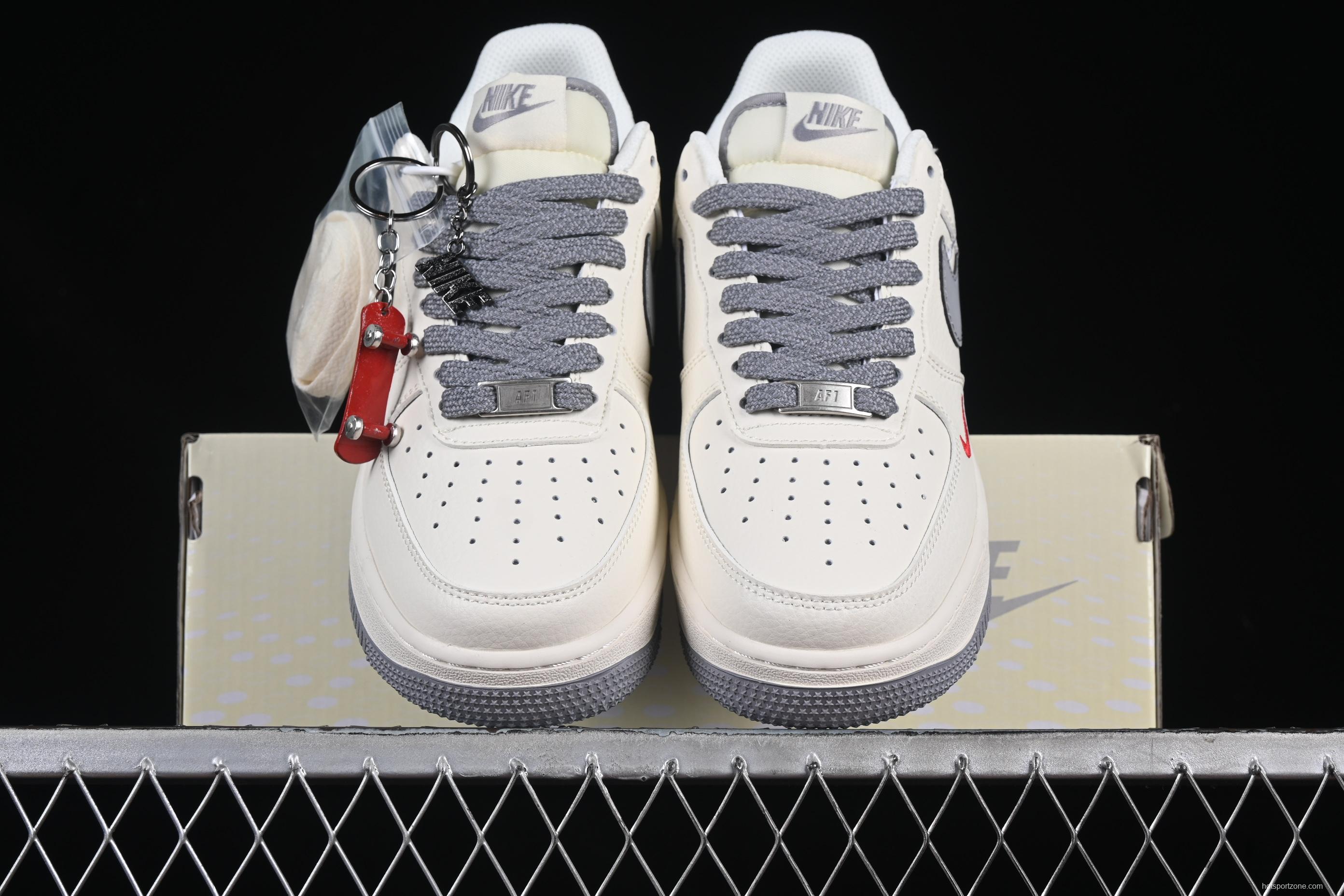 Nike Air Force 1 '07 Low Supreme Collaboration Casual Sneakers with Red Swoosh - HH7518-039