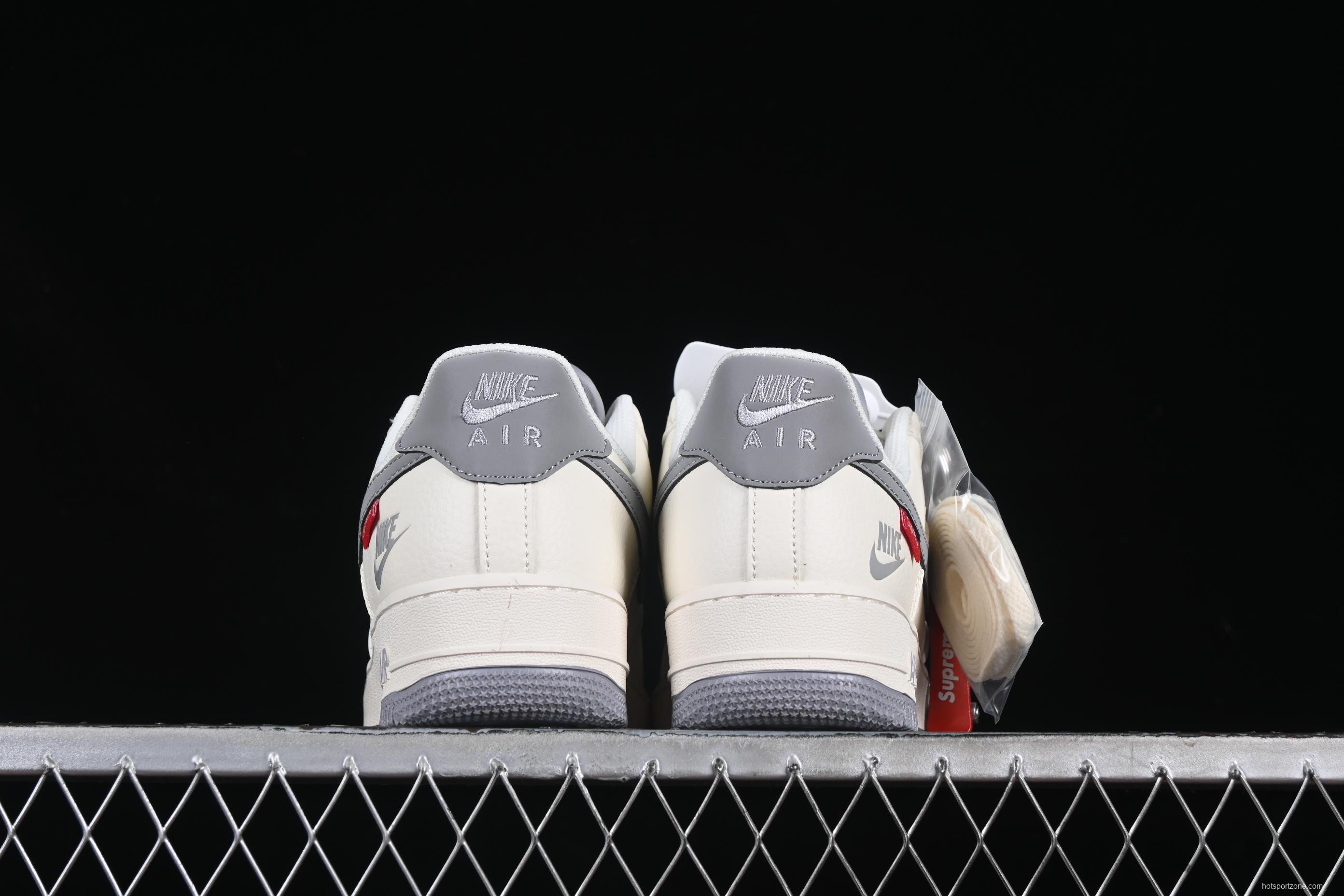 Nike Air Force 1 '07 Low Supreme Collaboration Casual Sneakers with Red Swoosh - HH7518-039