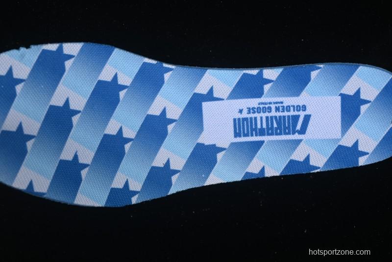 Golden Goose Marathon White Black Gold Comfortable Low-Top Lifestyle Sneakers - H8D4