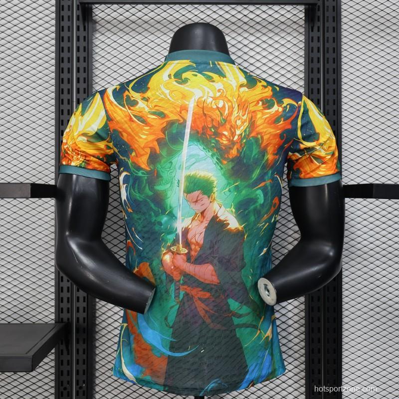 Player Version 2025 Japan Jersey with Samurai Design and Fiery Background