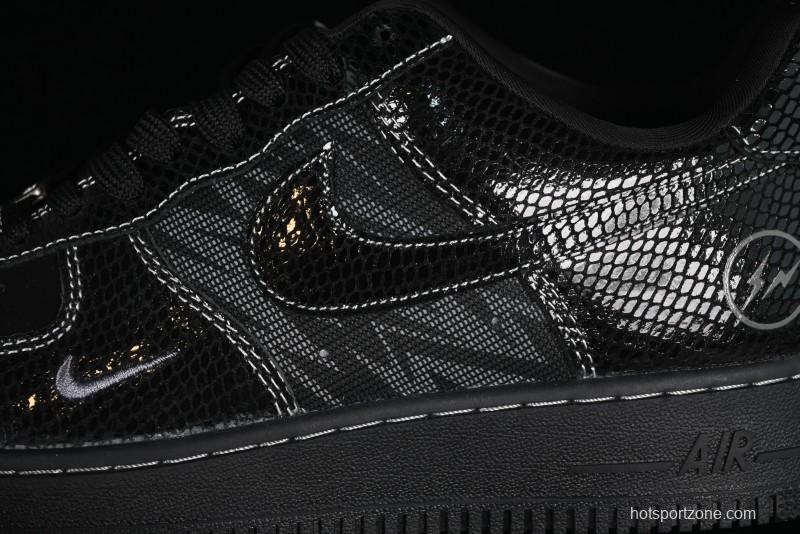 Nike Air Force 1'07 Low Lightning Collaboration Black Snake Scale Casual Sneakers - SC9207-529
