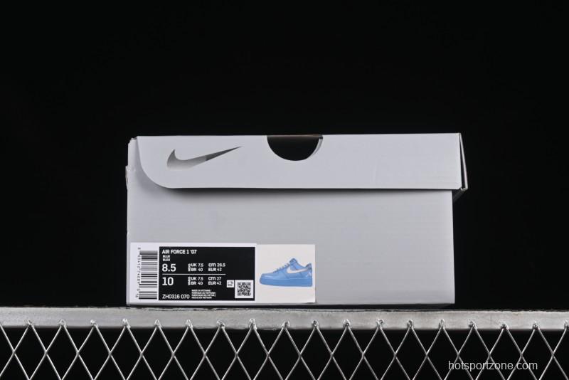 Nike Air Force 1'07 Low Casual Sneakers in Iceland Blue with Full-Length Air Cushion - ZH0316-070