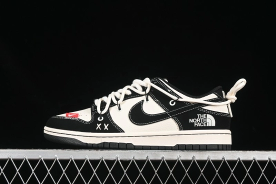 Nike SB Dunk Low The North Face Collaboration Strap Black White Black Swoosh Anniversary Custom Low-Top Skate Shoes - YX5066-287