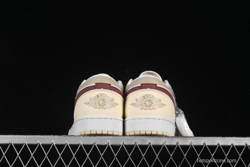 Nike Air Jordan 1 Low AJ1 Cream White Low-Top Casual Sneakers - HV6530-100